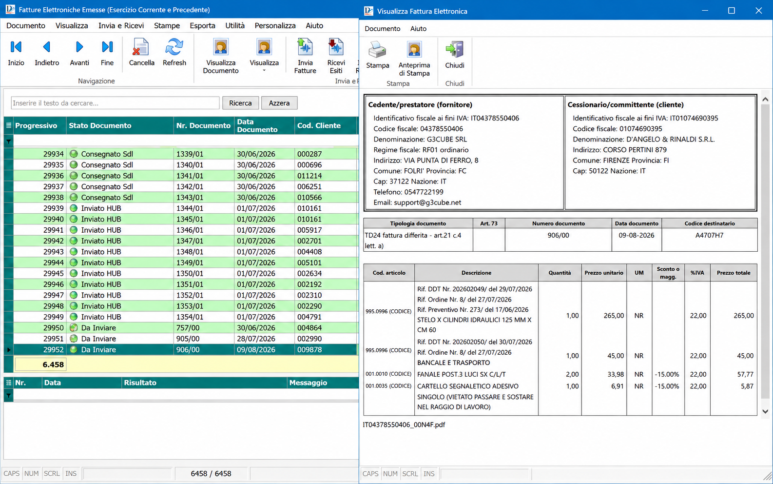 Fatture elettroniche emesse in SmartAssist XE